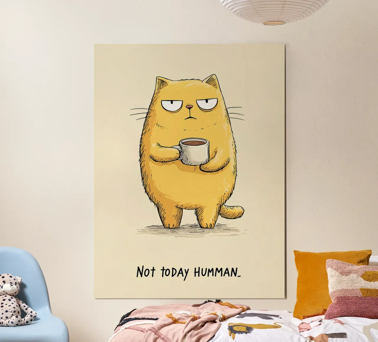 Grumpy Cat mit Kaffee Hahnemühle von Liam Johnson