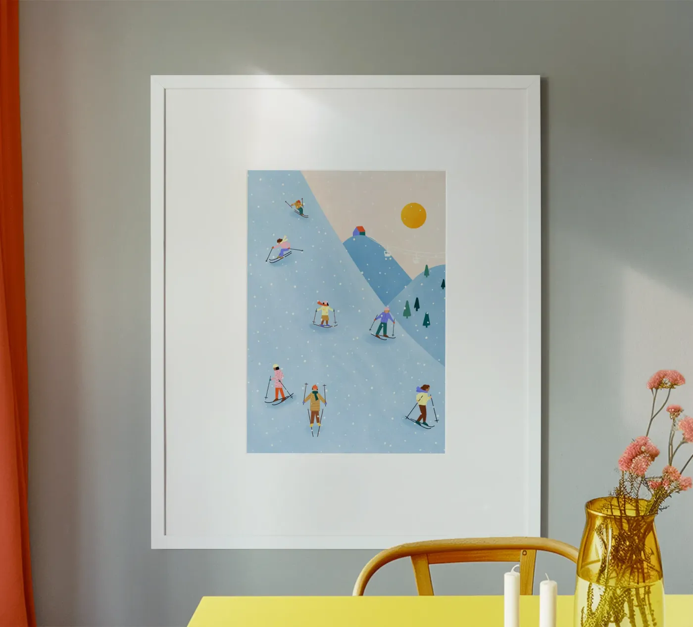 Skiing poster van Bea Mueller