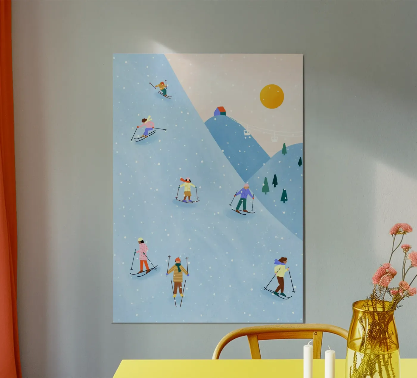Skiing poster van Bea Mueller