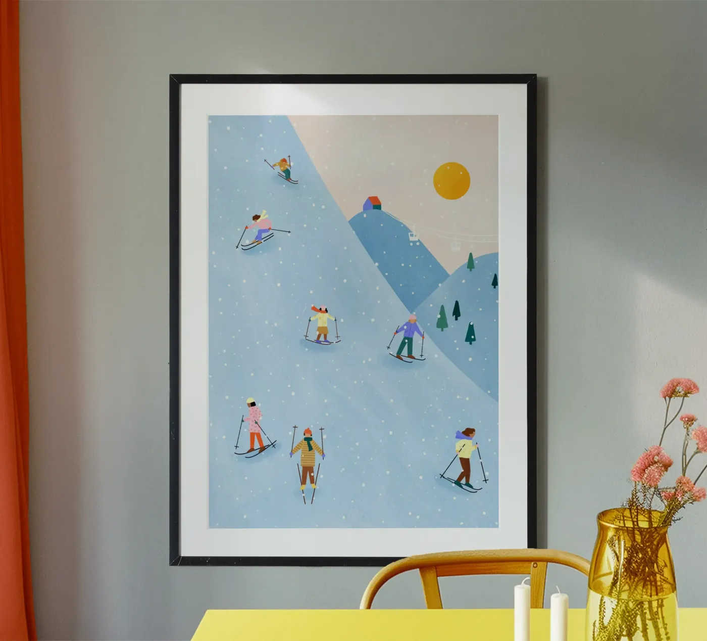 Skiing poster van Bea Mueller