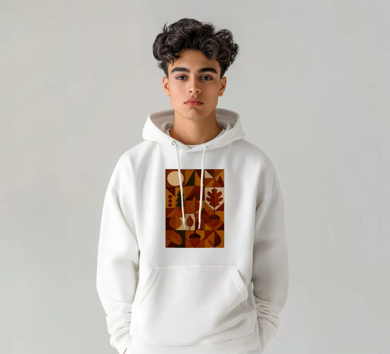 Stile legno metà secolo felpa con cappuccio da ARTOMATIC