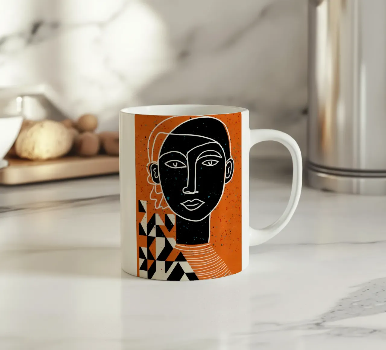 Sguardo geometrico astratto tazza in ceramica da Katarsis Mann