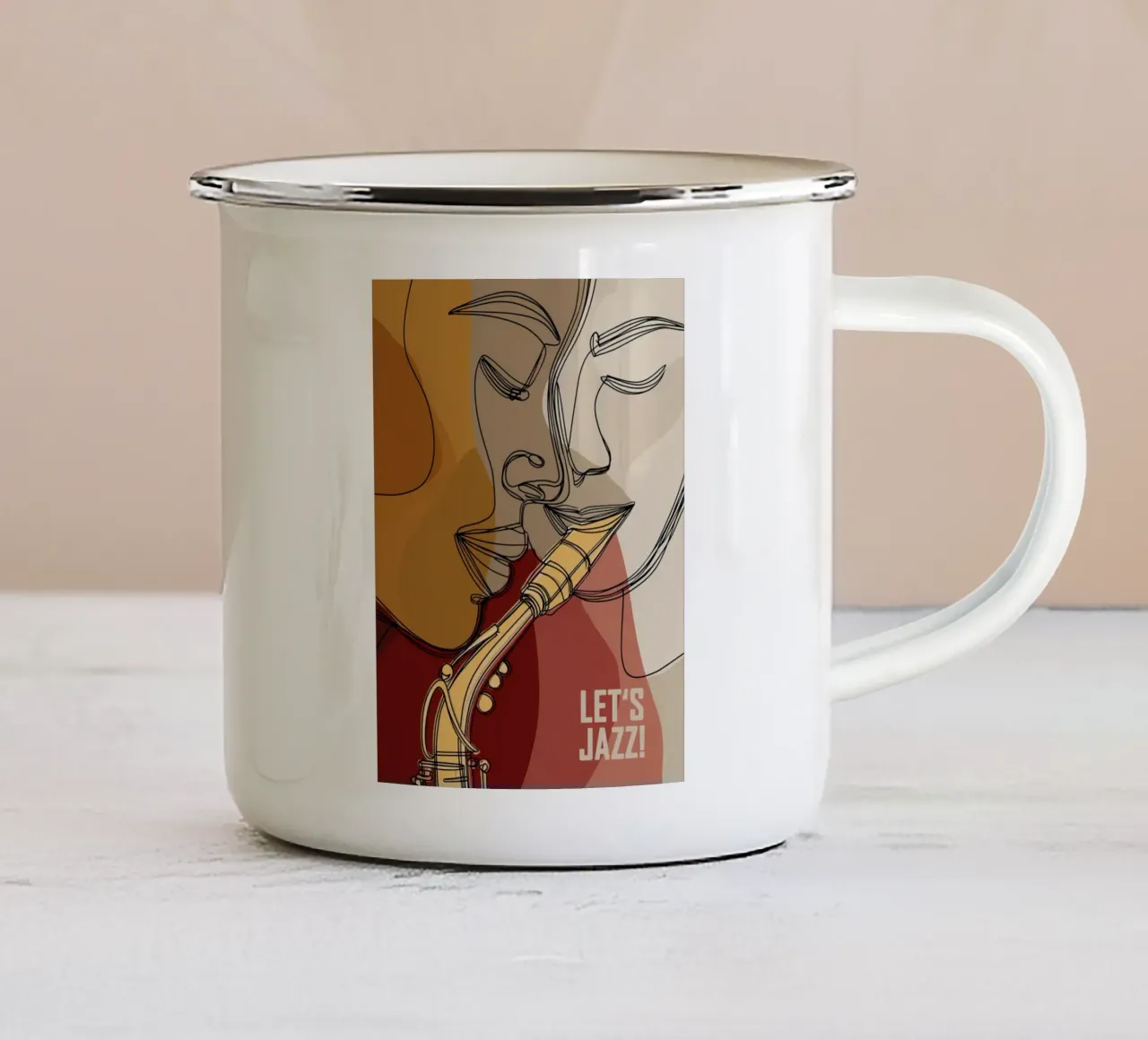 Musica jazz in linea tazza in smalto da Autofocus