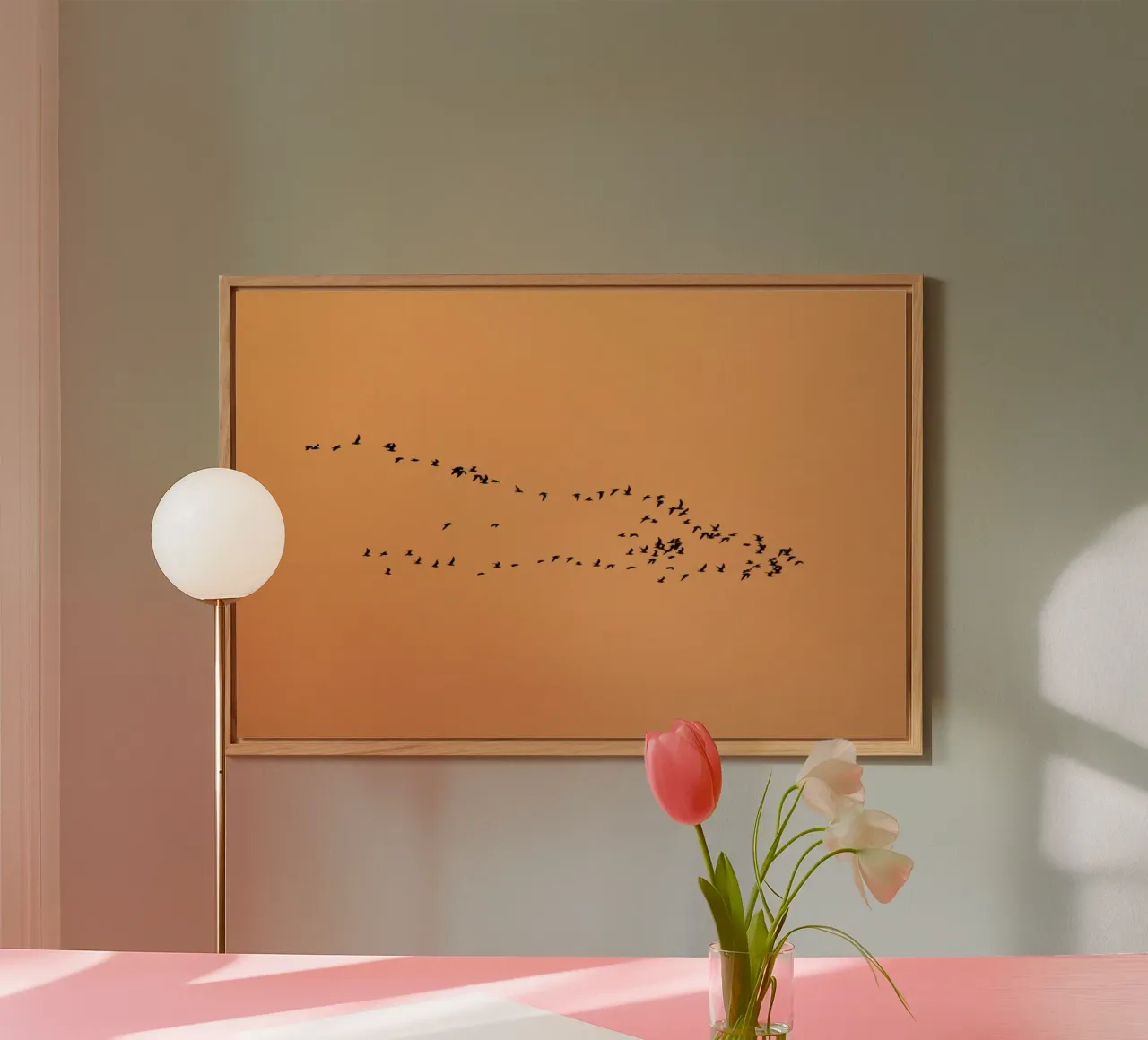 flock bird in shade alluminio dibond da marty