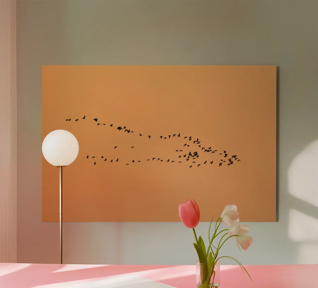 flock bird in shade alluminio dibond da marty