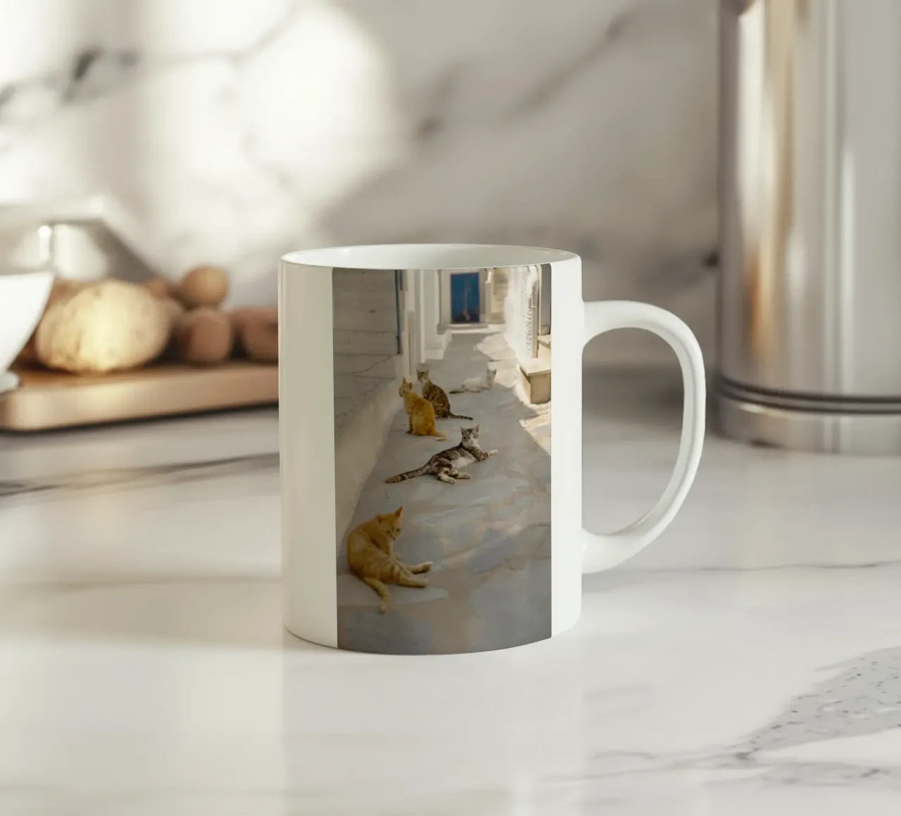 Gatti in Grecia tazza in ceramica da Simon Koy