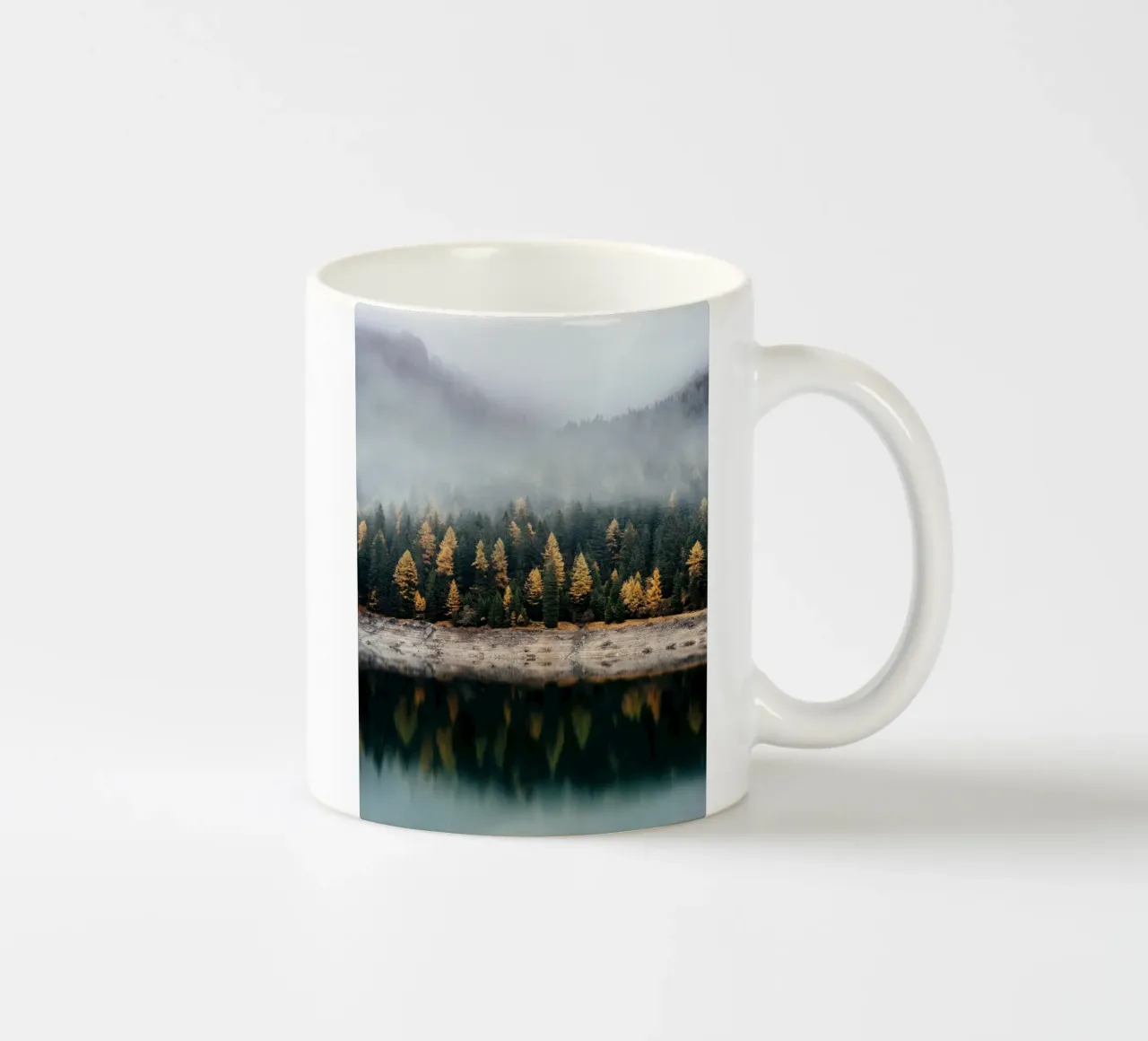 reflect forest on lake tazza in ceramica da juli