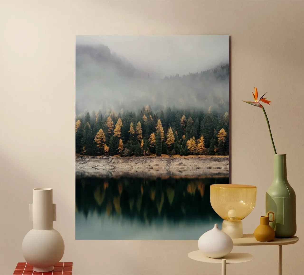 reflect forest on lake alluminio dibond da juli