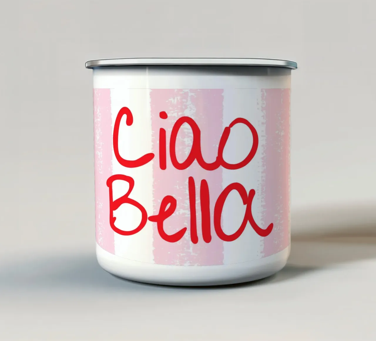 Ciao Bella Design tazza in smalto da dericktype