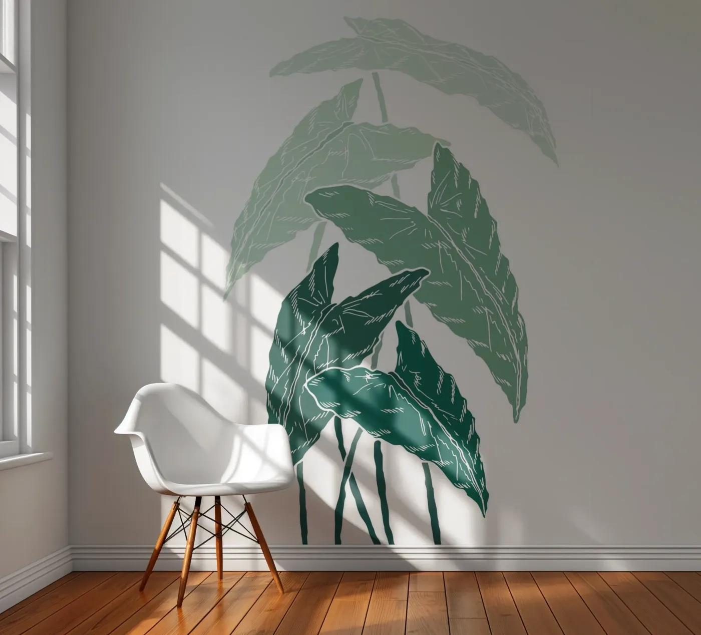 branch leaf gradient fotobehang van juli