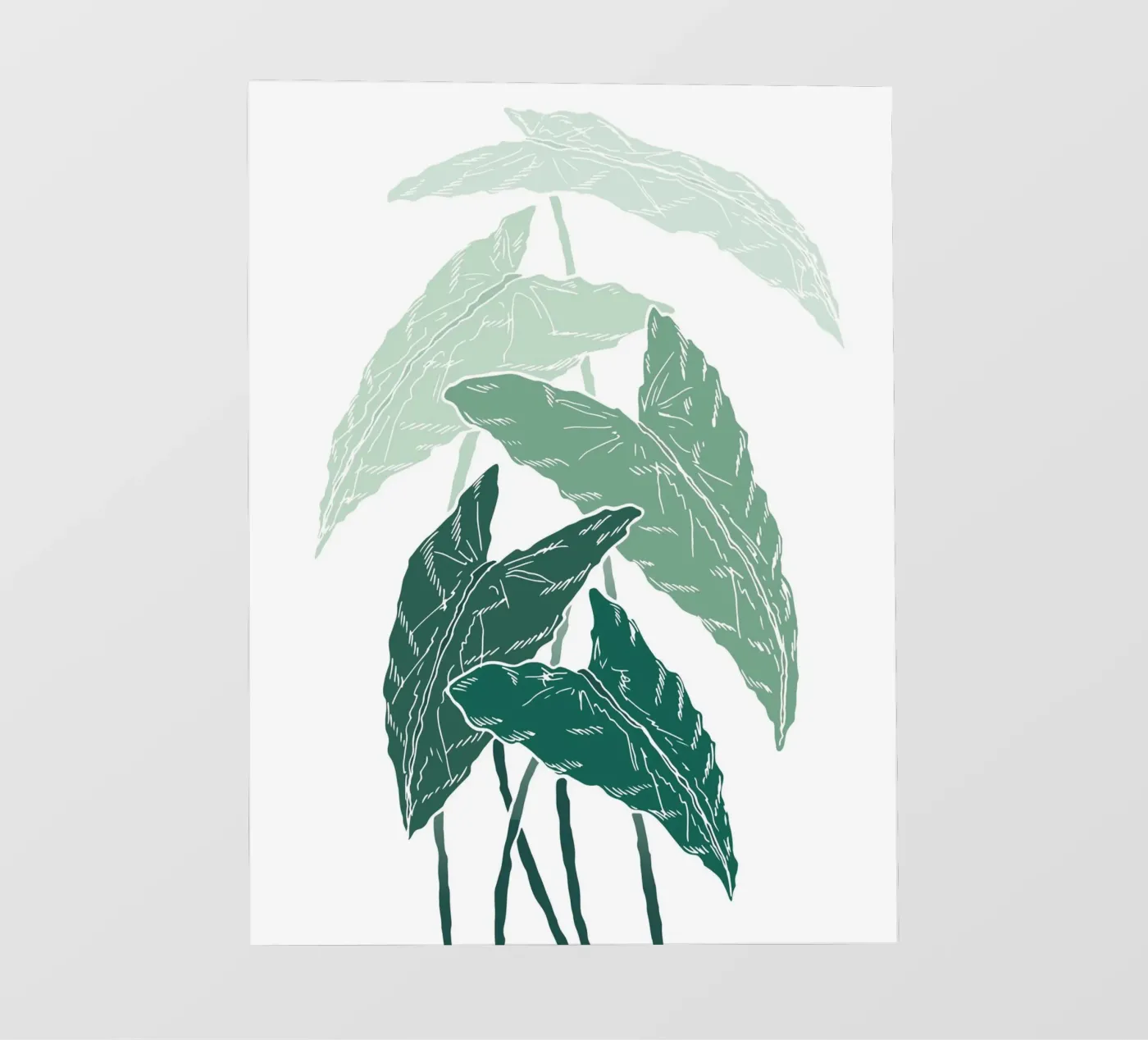 branch leaf gradient fotobehang van juli