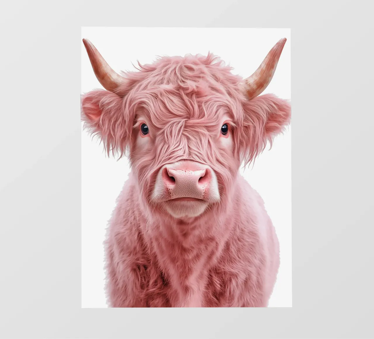 Ritratto rosa di una mucca delle Highlands telo in pvc da Autofocus