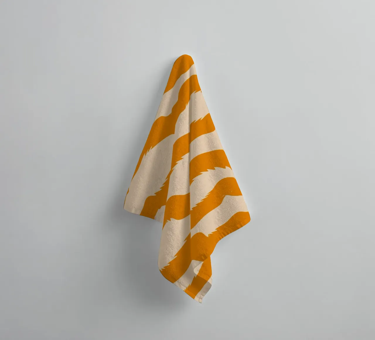 curve line orange towel by marty