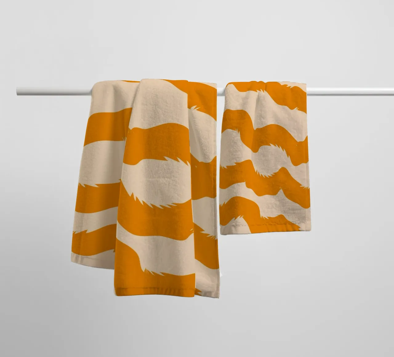 curve line orange towel by marty