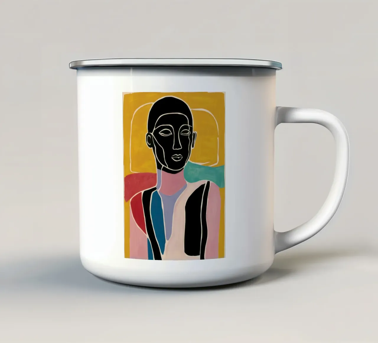 Ritratto pop a pastello tazza in smalto da Katarsis Mann