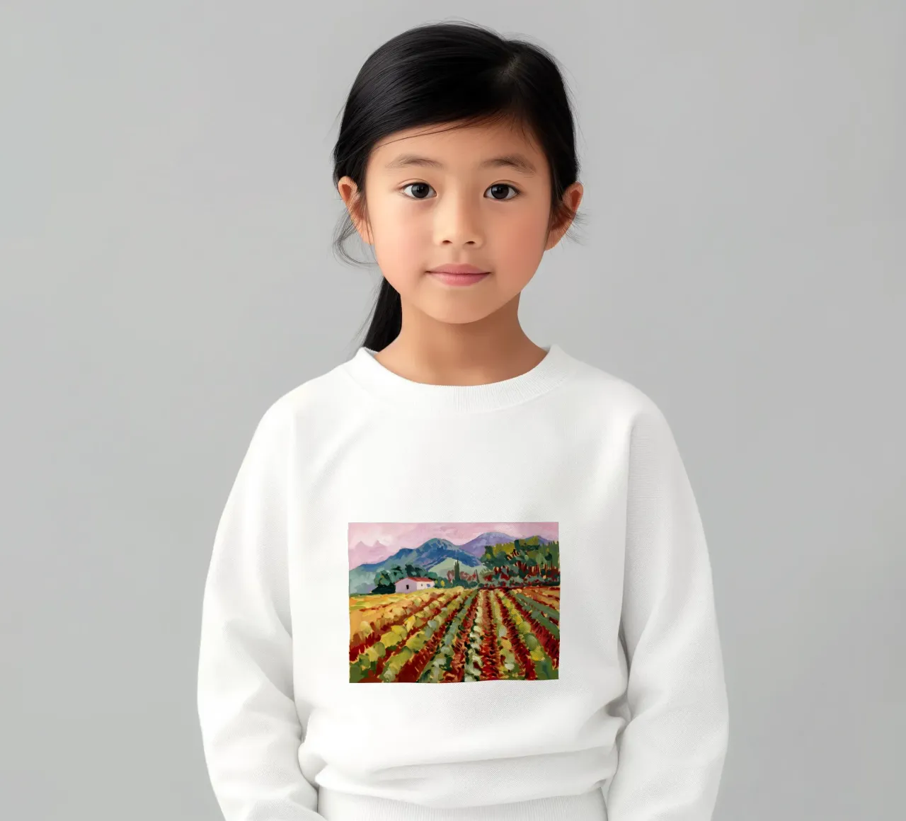 Verdeggianti filari di vigneti felpa bambino da Angkasa Mist