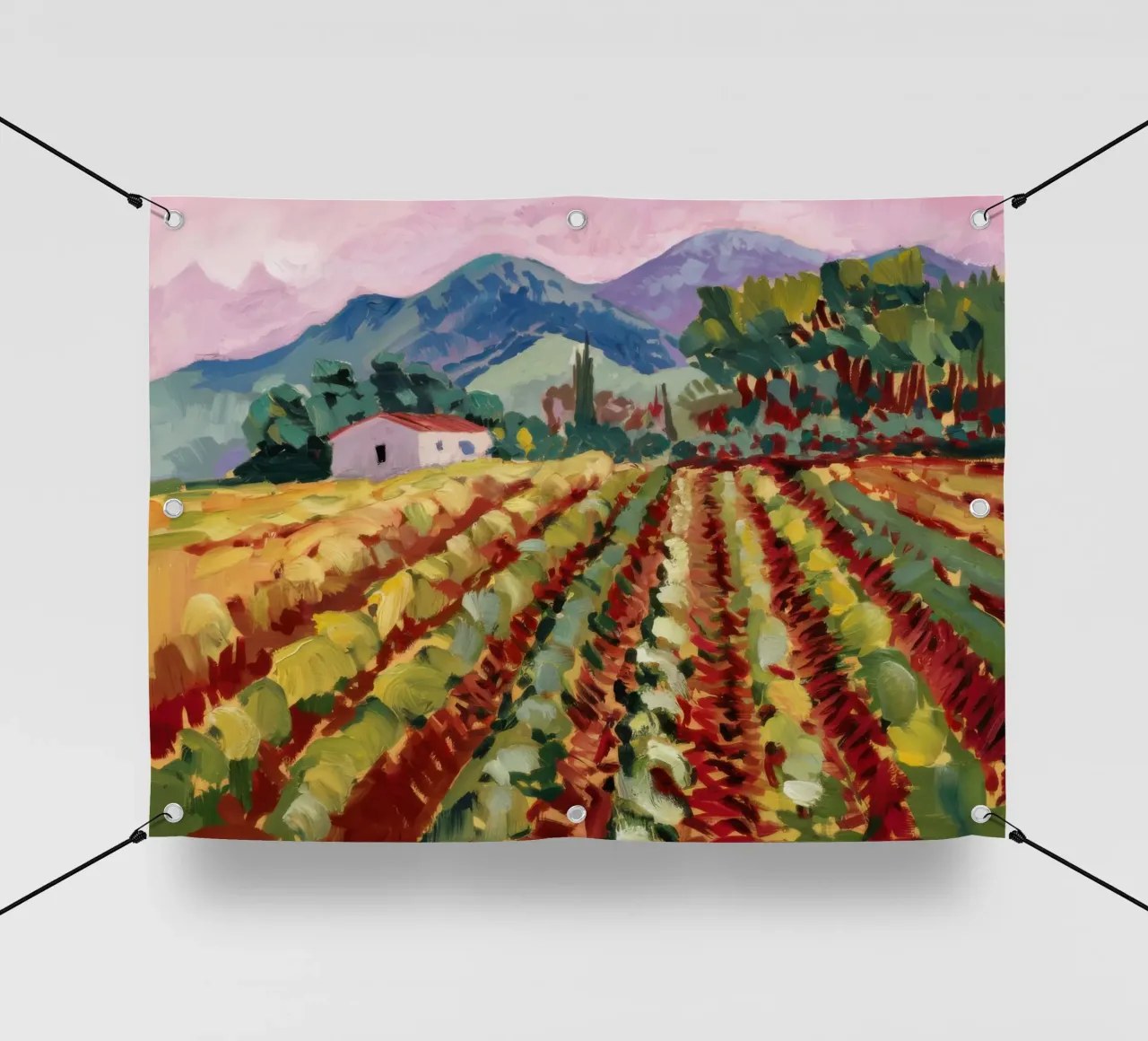 Verdeggianti filari di vigneti telo in pvc da Angkasa Mist