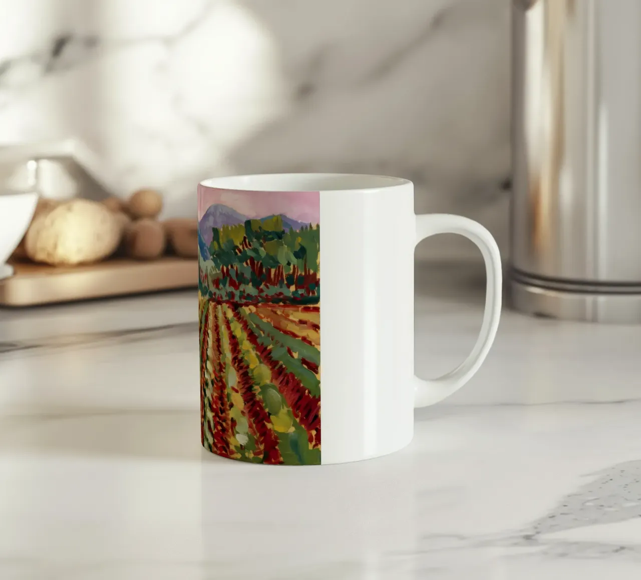Verdeggianti filari di vigneti tazza in ceramica da Angkasa Mist