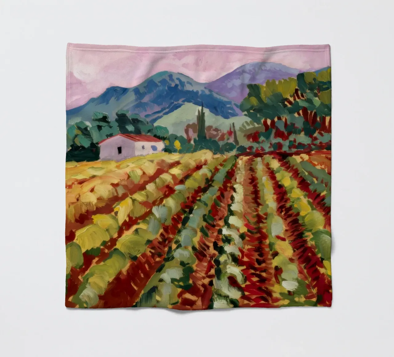 Verdeggianti filari di vigneti coperta in pile da Angkasa Mist