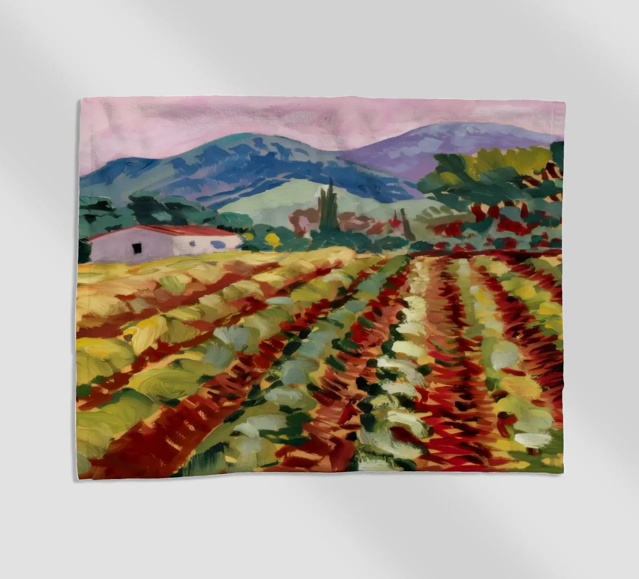 Verdeggianti filari di vigneti telo mare da Angkasa Mist
