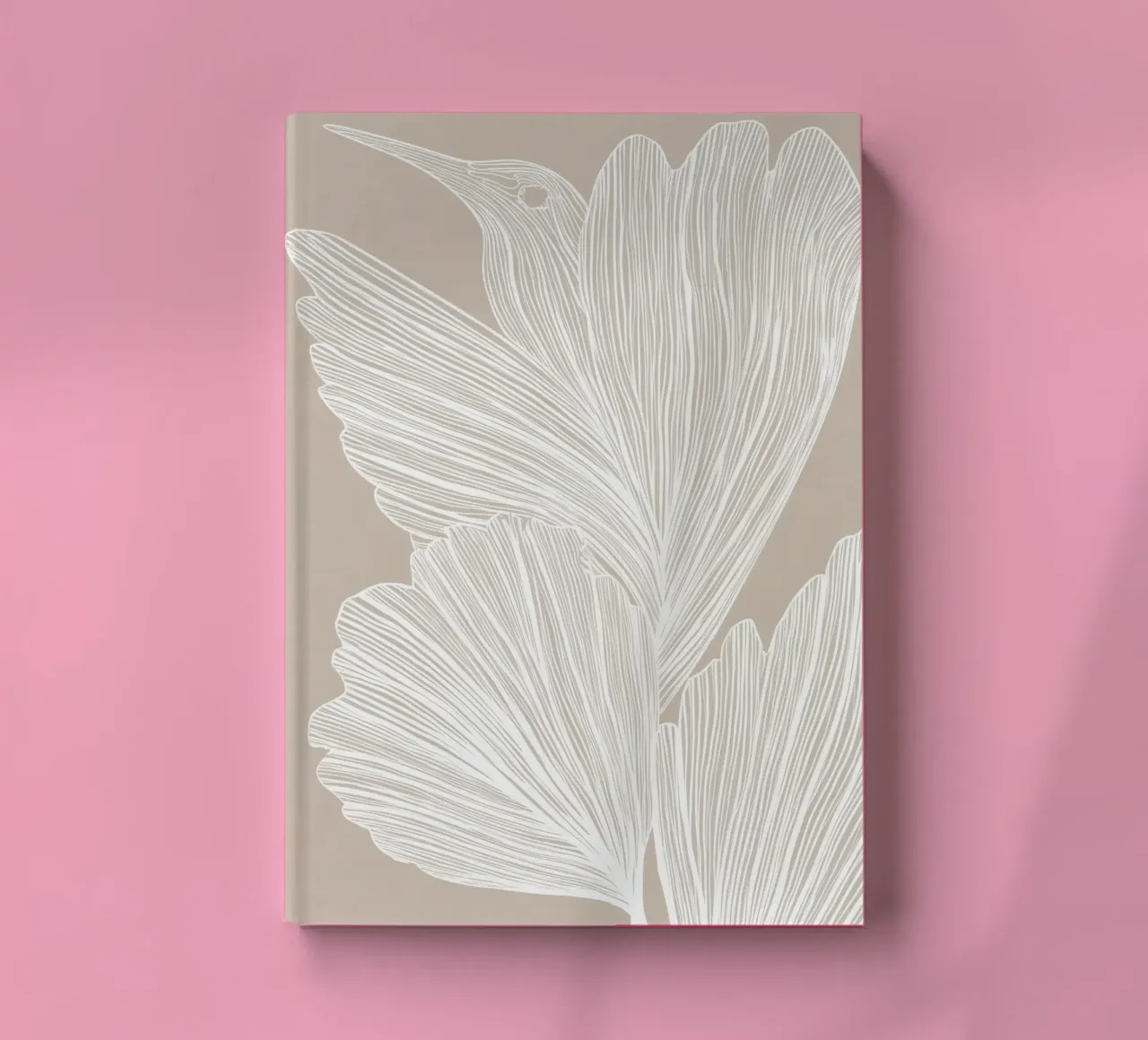 Hummingbird in hiding | Filigree line art in beige notebook by Autofocus