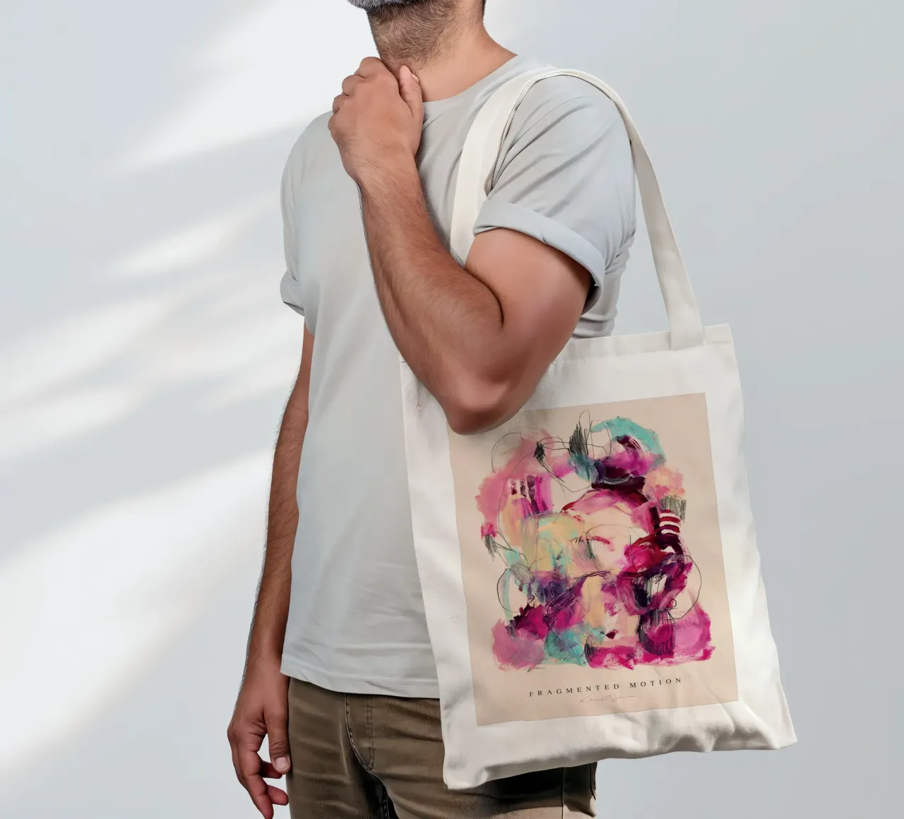 Fragmented Motion borsa in juta da Klaus with K