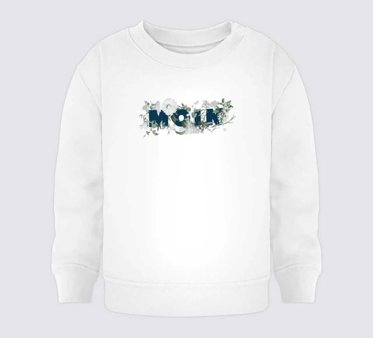 Moin Flores e Insectos Azul Blanco sudadera de bebé de Studio Frances M