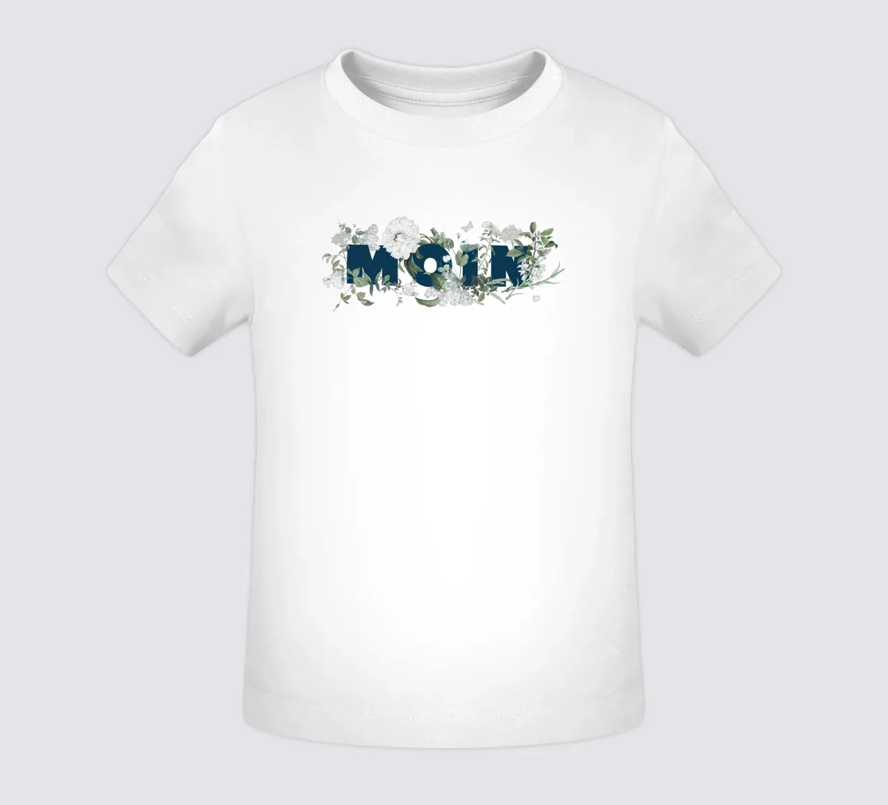 Fiori e insetti Moin Blu Bianco maglietta neonato da Studio Frances M