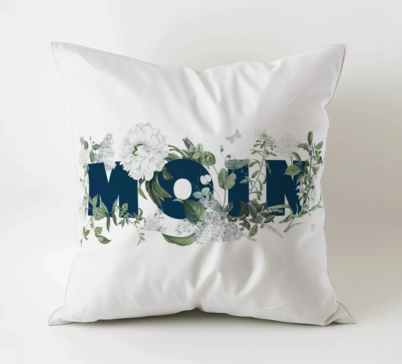 Fiori e insetti Moin Blu Bianco cuscino da Studio Frances M