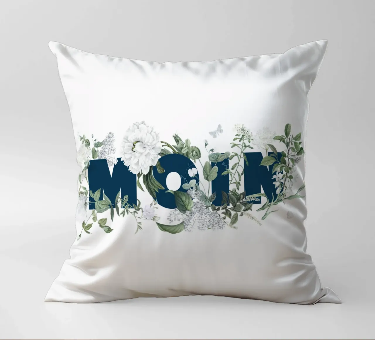 Fiori e insetti Moin Blu Bianco cuscino da Studio Frances M