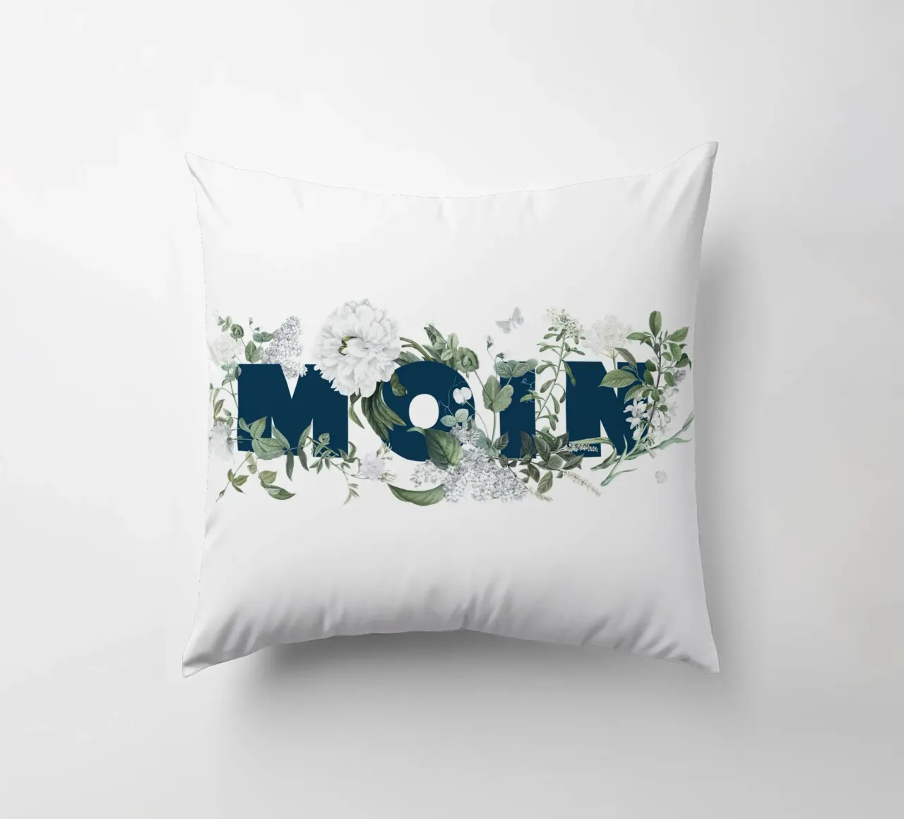 Fiori e insetti Moin Blu Bianco cuscino da Studio Frances M