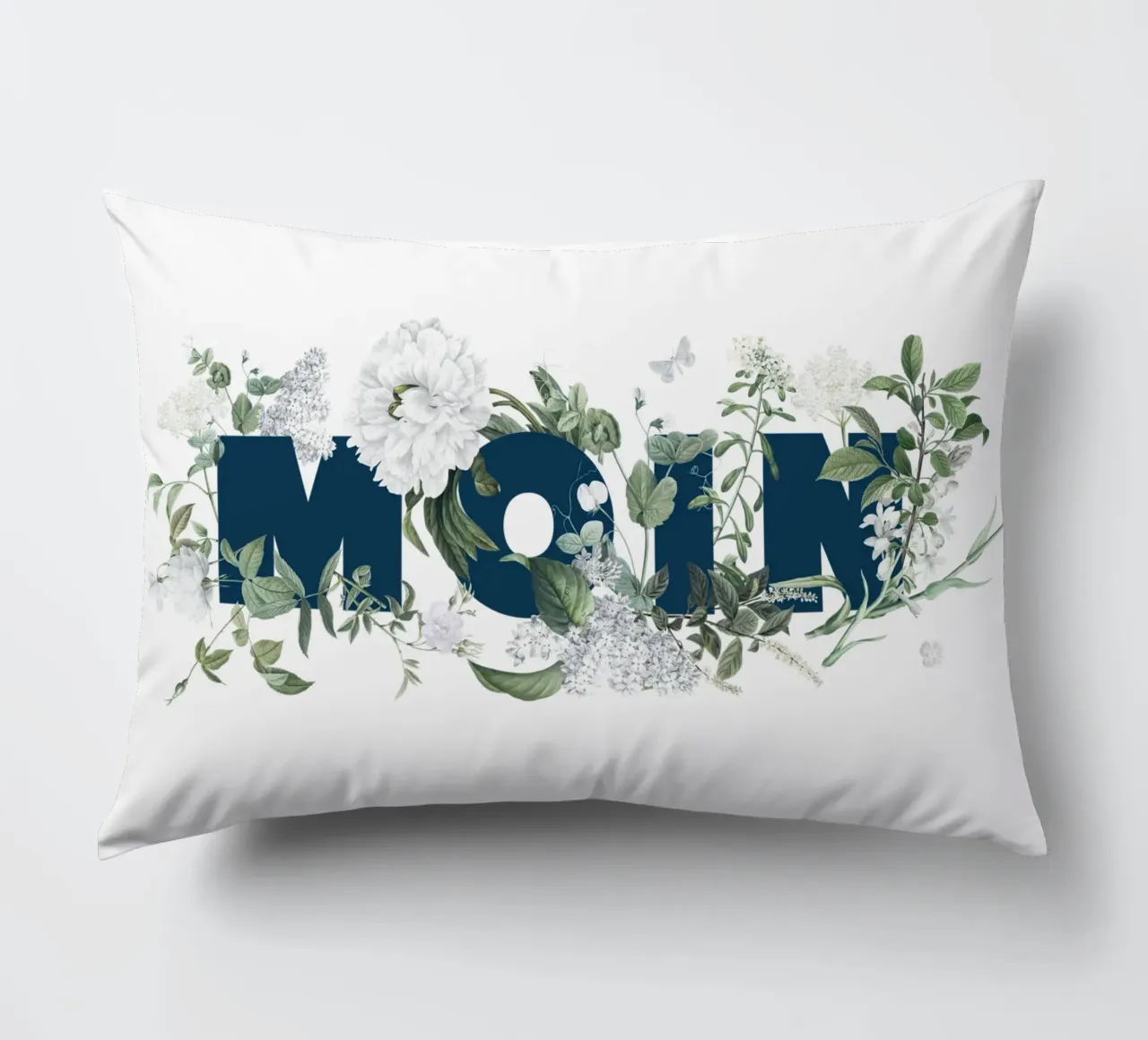 Fiori e insetti Moin Blu Bianco cuscino da Studio Frances M