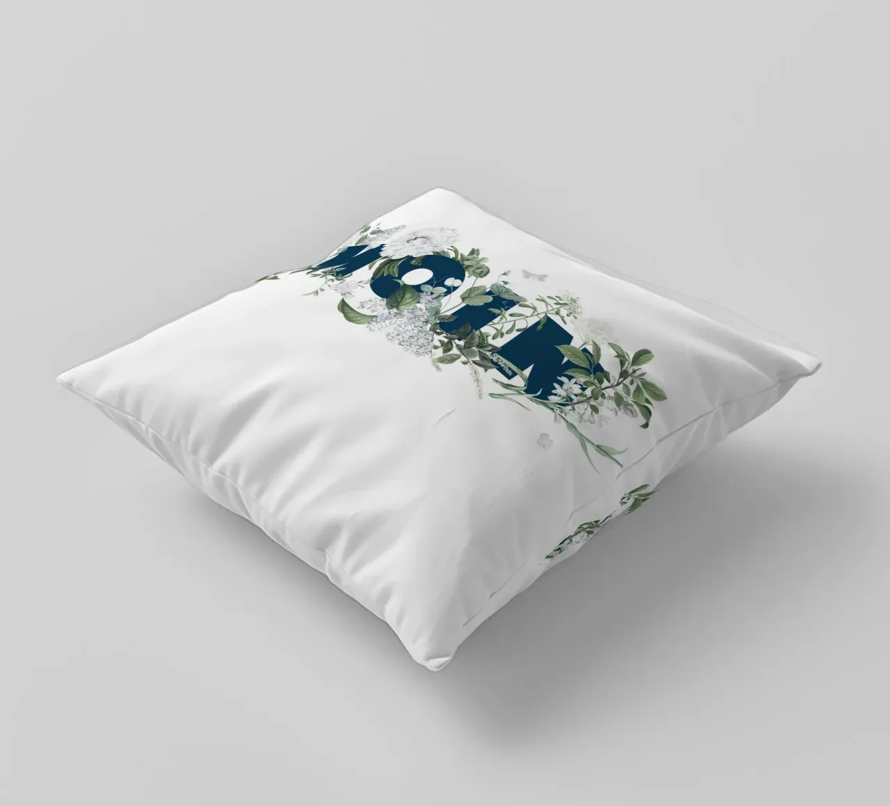Fiori e insetti Moin Blu Bianco cuscino da Studio Frances M