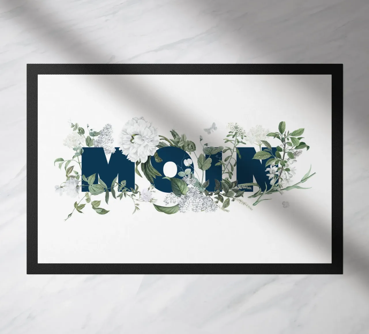 Moin Flores e Insectos Azul Blanco felpudo de Studio Frances M