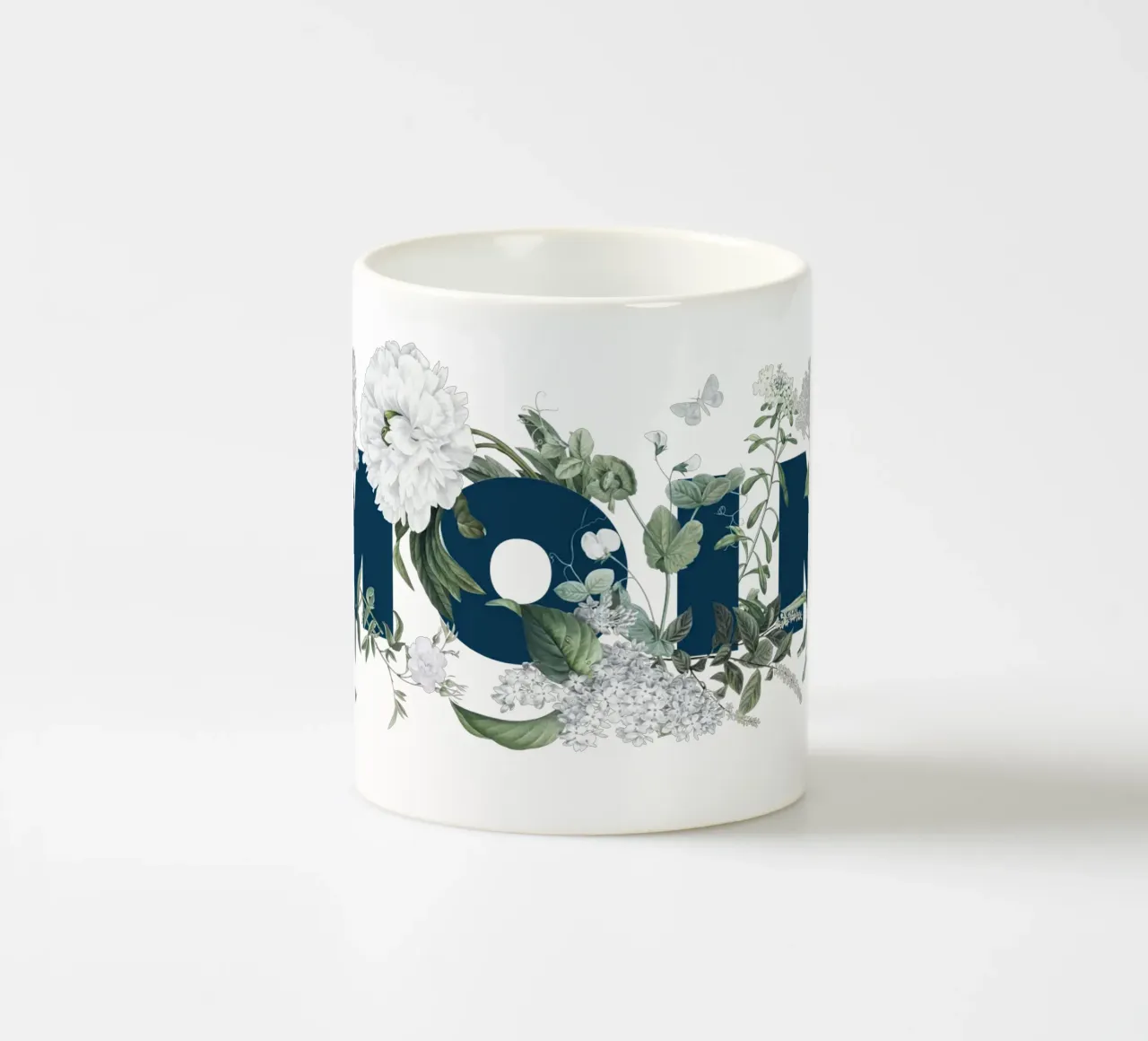 Fiori e insetti Moin Blu Bianco tazza in ceramica da Studio Frances M