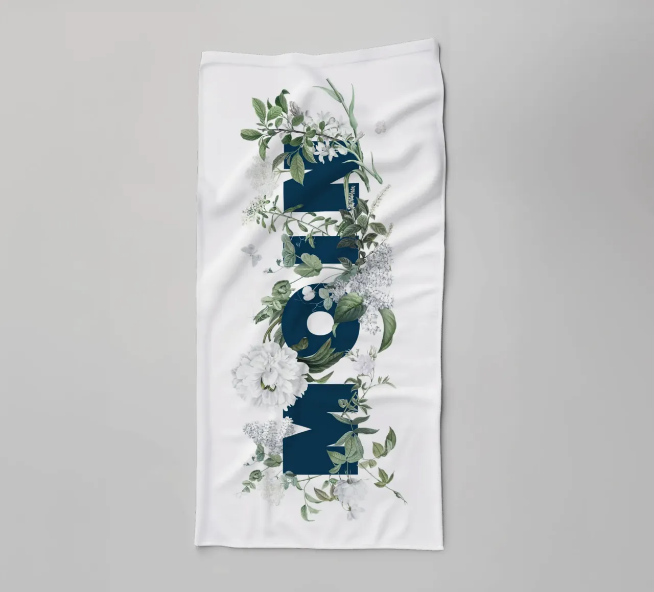 Moin Flores e Insectos Azul Blanco toalla de baño de Studio Frances M