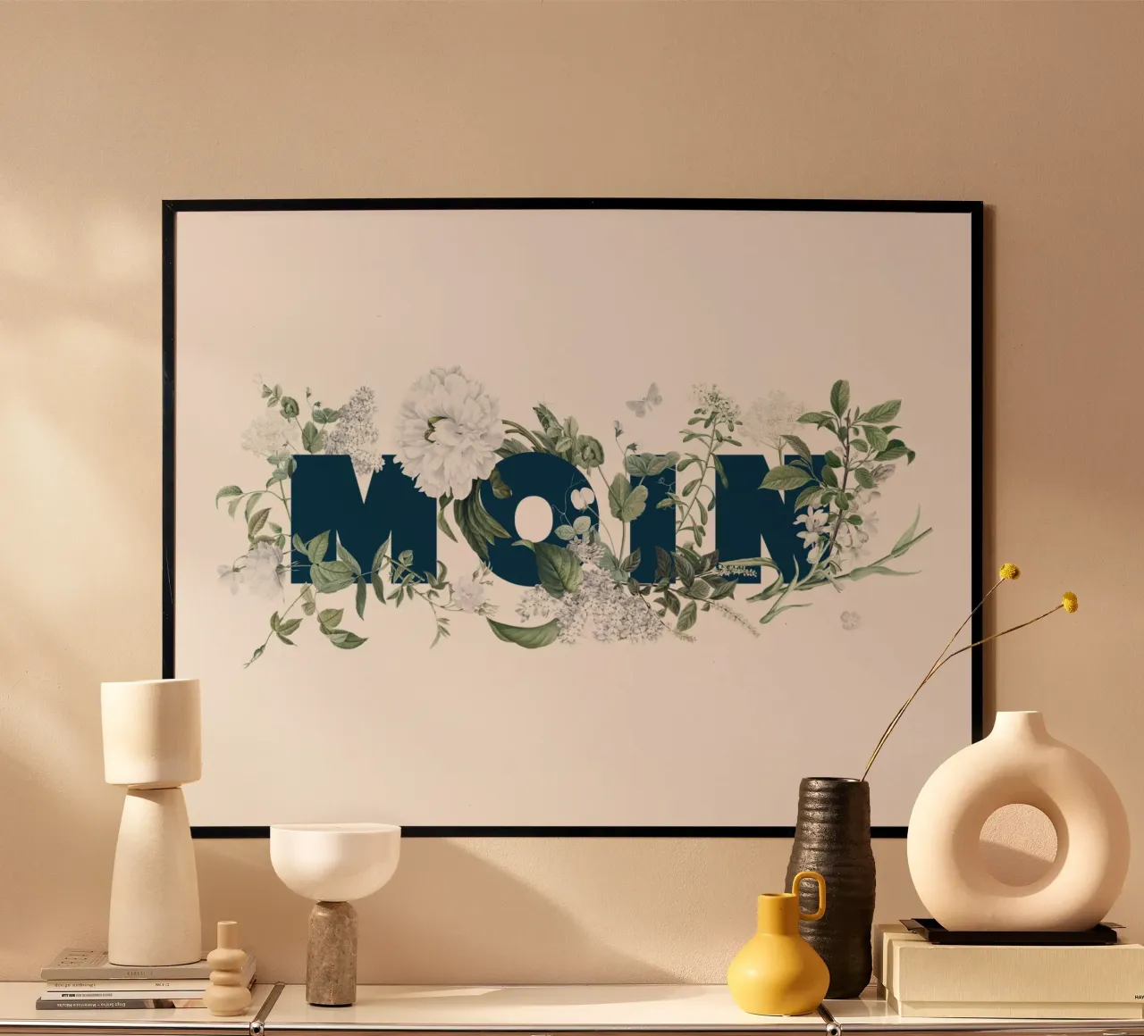Moin Flores e Insectos Azul Blanco hahnemühle de Studio Frances M