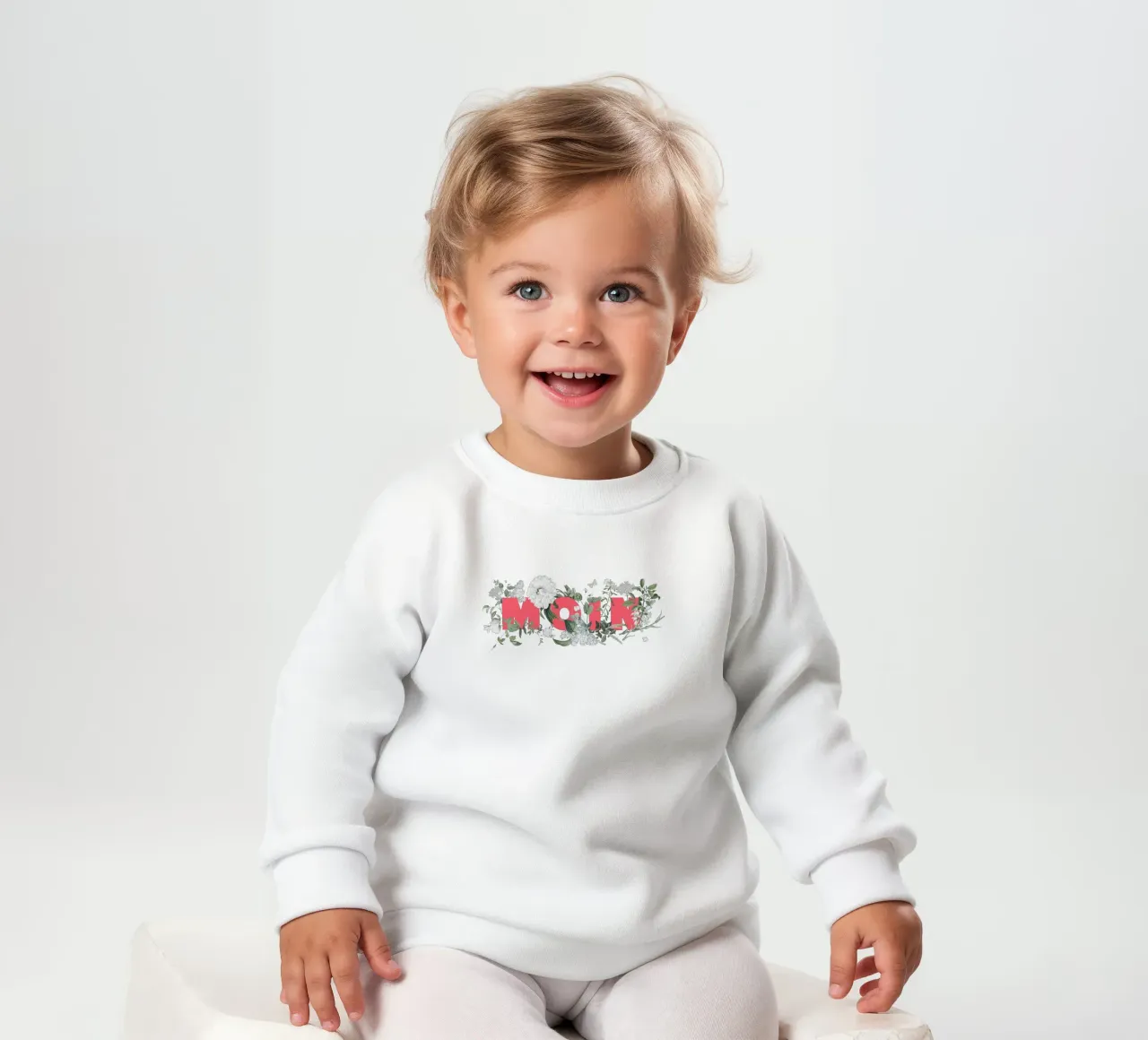 Moin Fiori e insetti Rosso Bianco felpa neonato da Studio Frances M