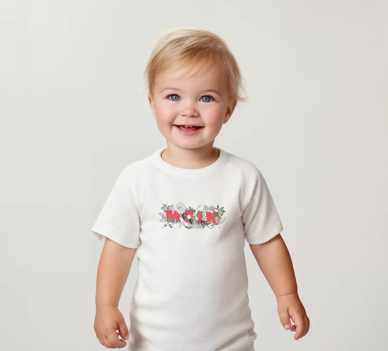 Moin Fiori e insetti Rosso Bianco maglietta neonato da Studio Frances M