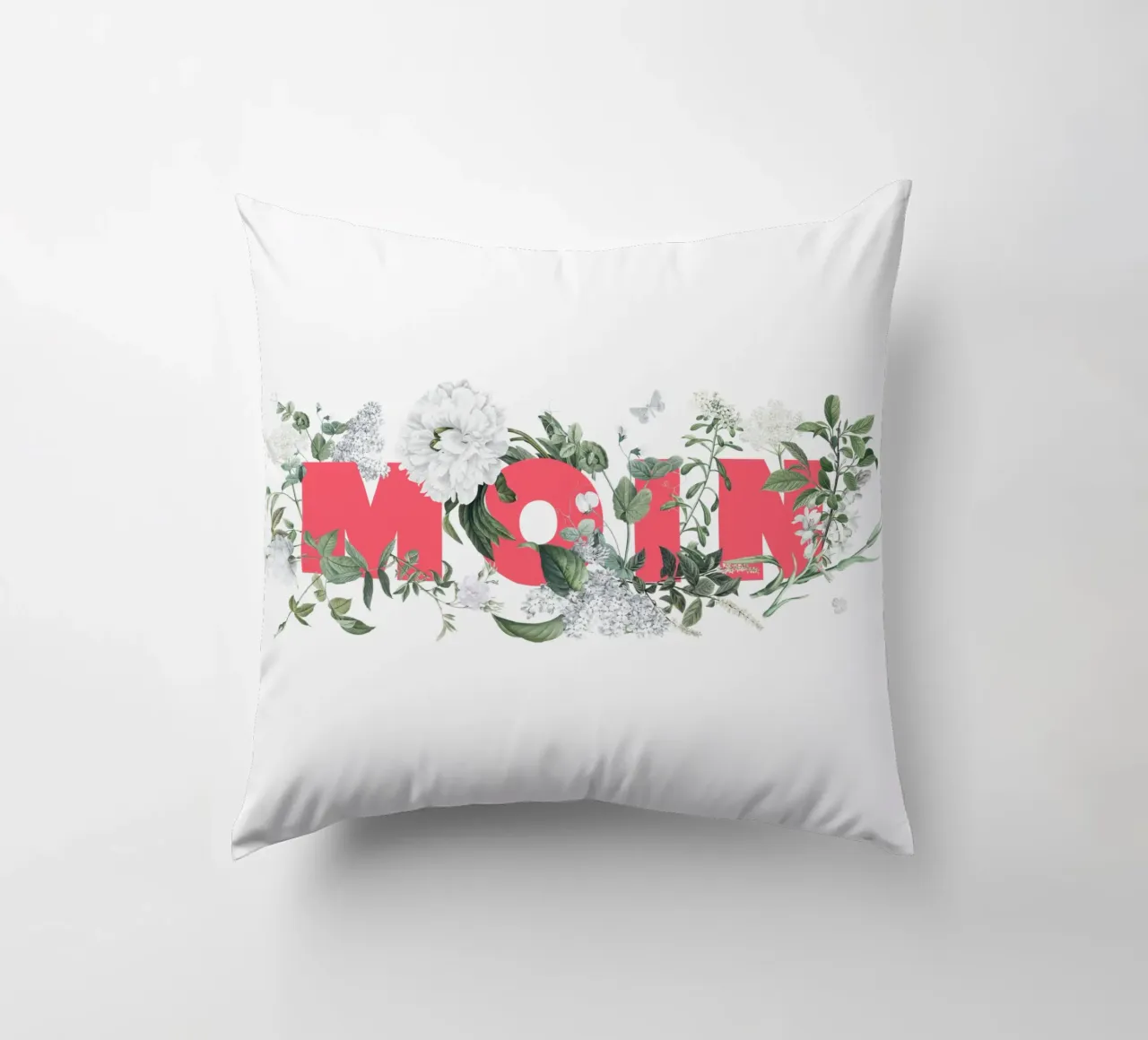 Moin Fiori e insetti Rosso Bianco cuscino da Studio Frances M