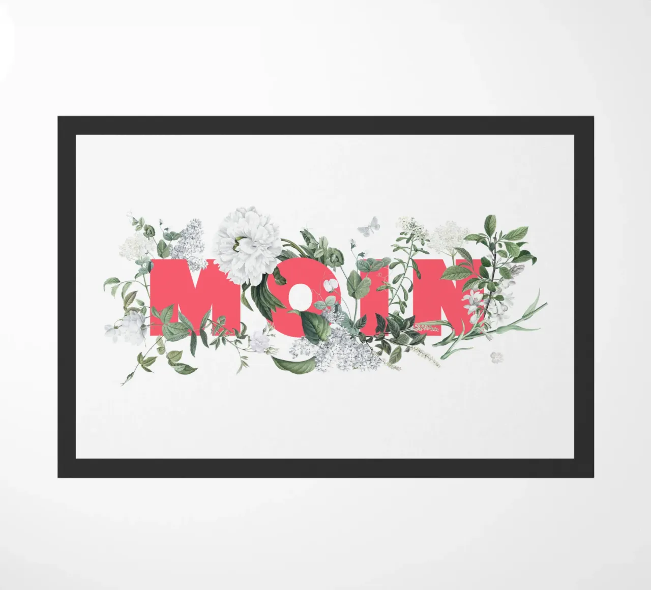 Moin Fiori e insetti Rosso Bianco zerbino da Studio Frances M