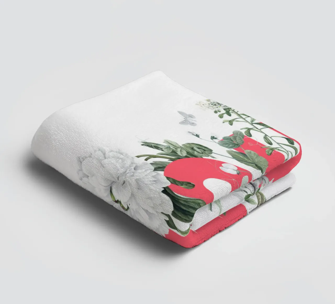 Moin Fiori e insetti Rosso Bianco asciugamano da bagno da Studio Frances M
