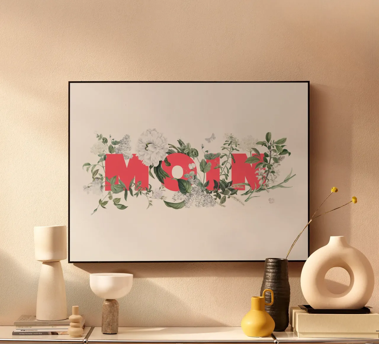 Moin Fiori e insetti Rosso Bianco plexiglass da Studio Frances M