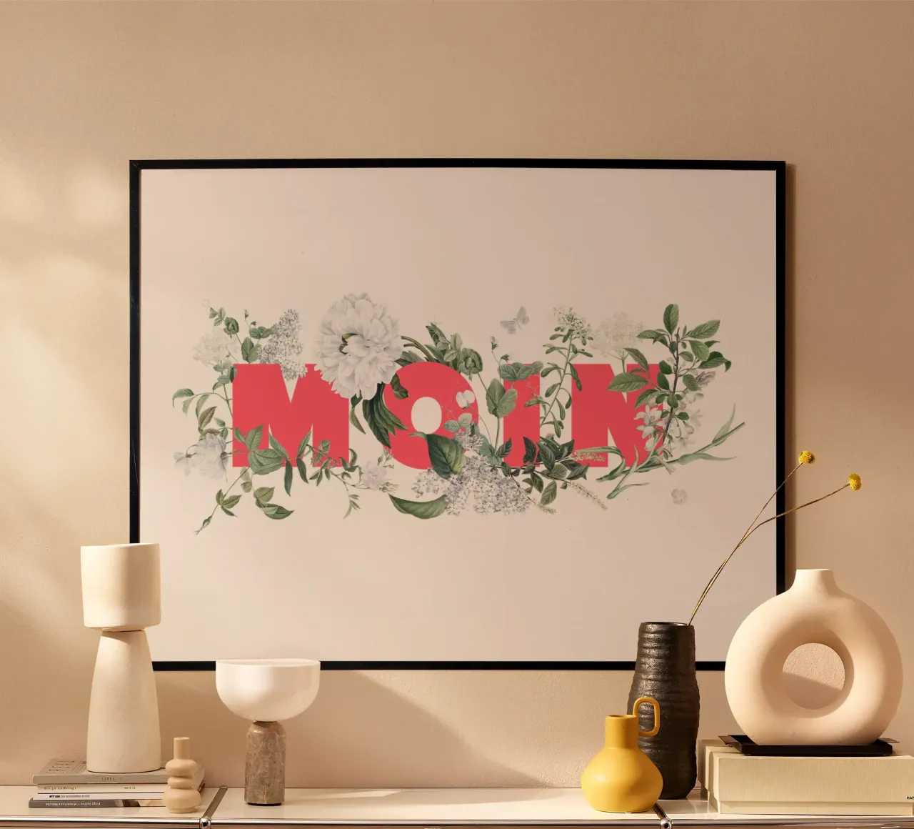 Moin Fiori e insetti Rosso Bianco carta hahnemühle da Studio Frances M