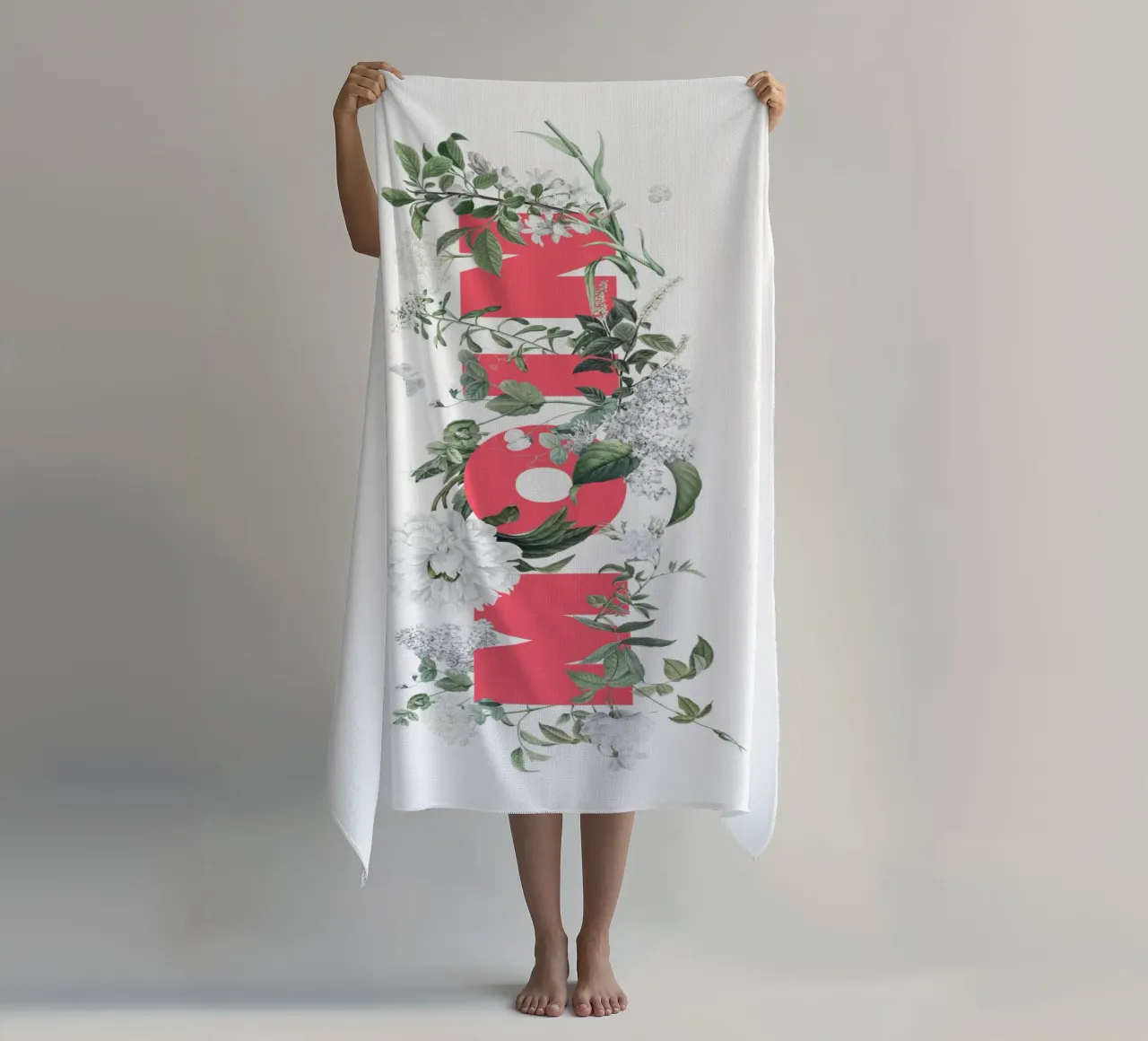 Moin Fiori e insetti Rosso Bianco telo mare da Studio Frances M