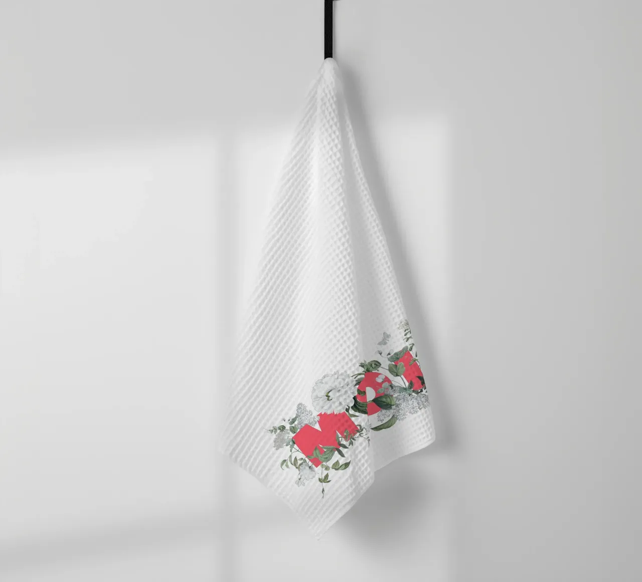 Moin Fiori e insetti Rosso Bianco canovaccio da cucina da Studio Frances M