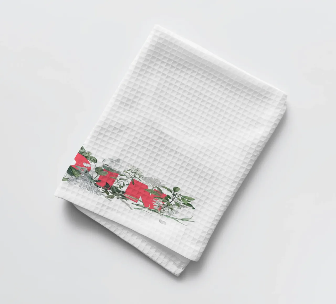 Moin Fiori e insetti Rosso Bianco canovaccio da cucina da Studio Frances M