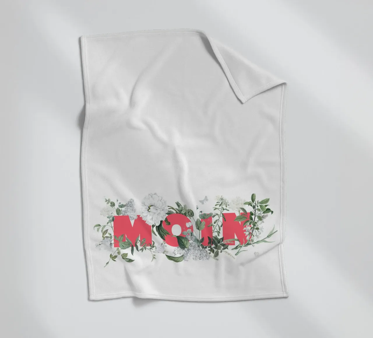 Moin Fiori e insetti Rosso Bianco coperta in pile da Studio Frances M