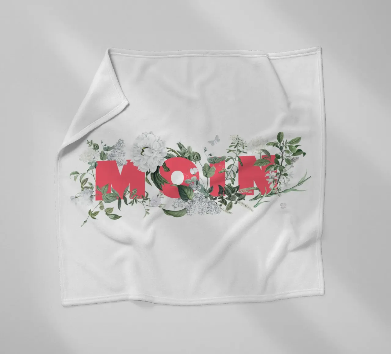 Moin Fiori e insetti Rosso Bianco coperta in pile da Studio Frances M