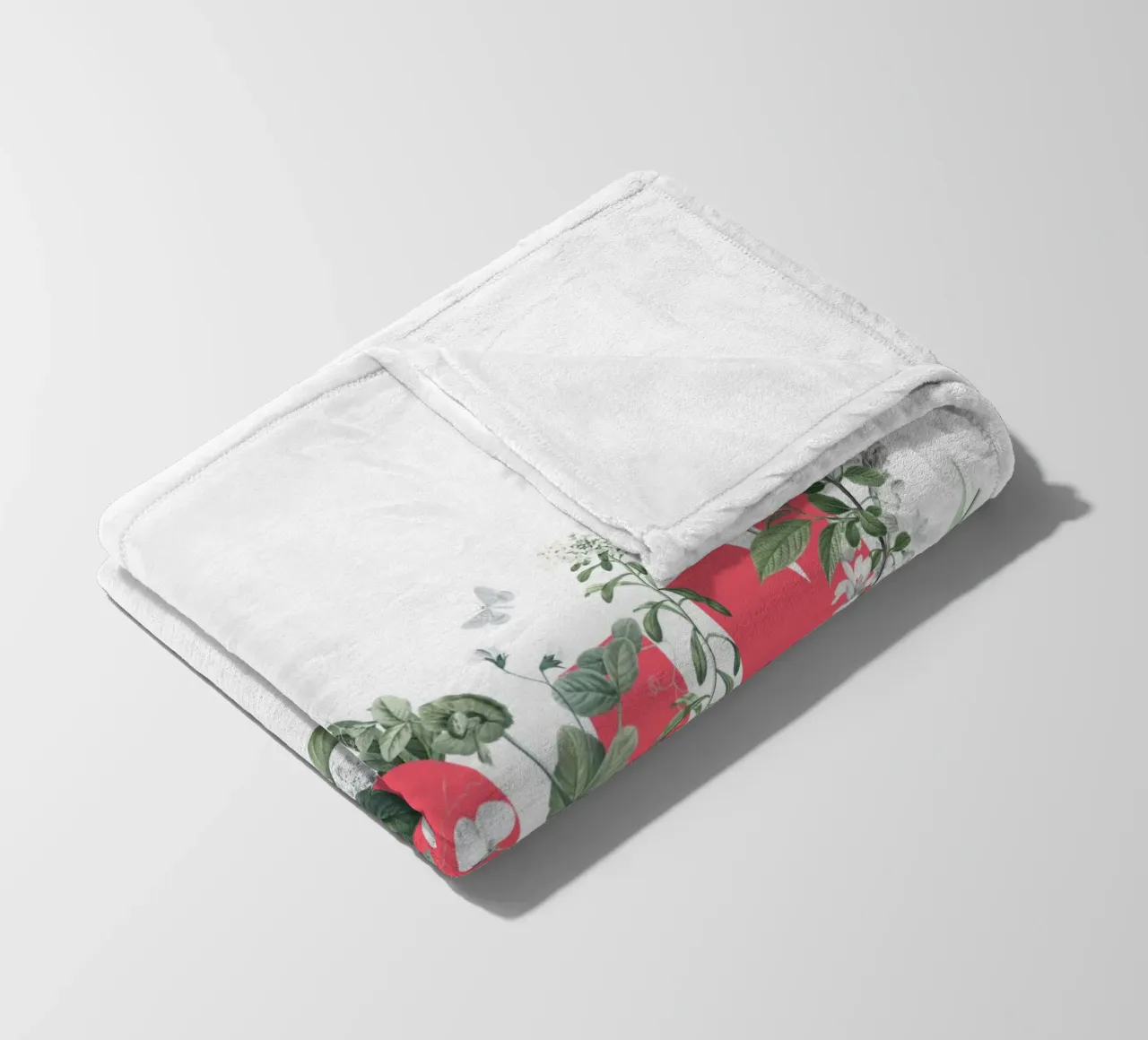 Moin Fiori e insetti Rosso Bianco coperta in pile da Studio Frances M